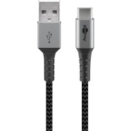 Cavo USB-C™ a USB A Connettori in Metallo e Rivestimento Tessuto 0,5m - GOOBAY - ICOC MU3CA-005-TS