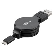 Cavo Retrattile da USB-C™ a USB A 1m Nero - GOOBAY - ICOC U-ROLL-C