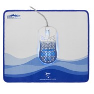 Mouse Ottico USB 7200dpi a 6 Tasti RGB con Tappetino Mousepad 30x25 - WHITE SHARK - ICSB-GMP2201WB