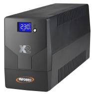 Gruppo di Continuità UPS X2 1000VA LCD Line Interactive Nero - INFOSEC - ICUX2LCD1000