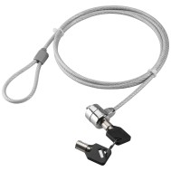 Cavo di Sicurezza in Acciaio con Lucchetto per Notebook e due Chiavi - TECHLY - IQ-LOK-08-KT
