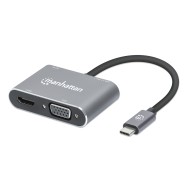 Convertitore USB-C™ a HDMI e VGA 4-in-1 con Power Delivery - MANHATTAN - IADAP USB32-VGAPD