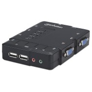 KVM Switch 4 porte USB/Audio Nero - MANHATTAN - IDATA IVIEW-U4L
