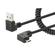 Cavo di Ricarica USB-A a Micro-USB 1m Spiralato Nero - MANHATTAN - ICOC-USB-CHAM-SP