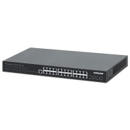 Switch PoE+ Gigabit Ethernet a 24 porte con Quattro Uplink SFP+ 10G - INTELLINET - I-SWHUB 24GB2POEU