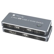 Switch KVM USB-C™ 8K DisplayPort 1.4 2xUSB-C™ 3xUSB 2.0  - TECHLY - IDATA KVM-DPC8K