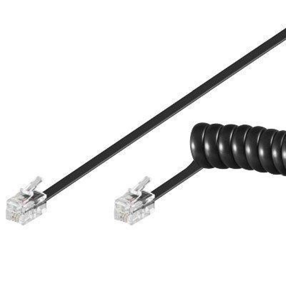 Cavo Telefonico A Spirale RJ10 | 4 Fili | 2 Metri | Bianco | Per Telefoni Fissi - Foto 9