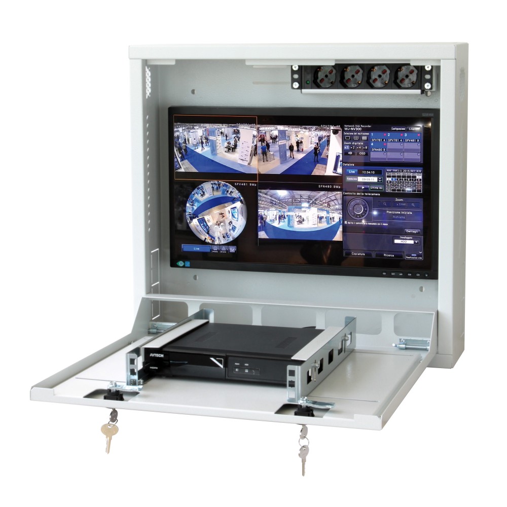 Box di sicurezza per DVR e sistemi di videosorveglianza Bianco RAL9010 - TECHLY PROFESSIONAL - ICRLIM08W-1