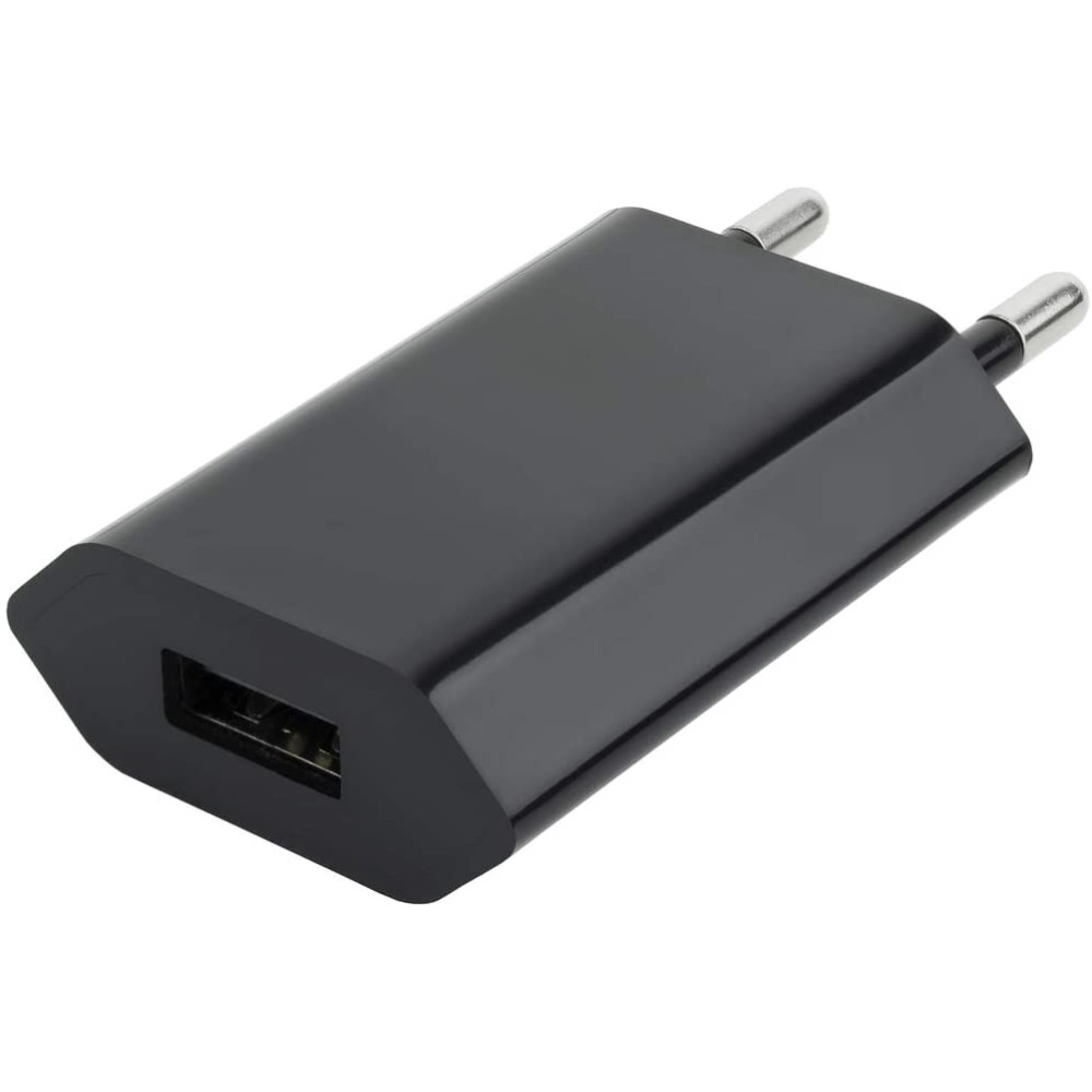 Caricatore USB 1A Compatto Spina Europea Nero - TECHLY - IPW-USB-ECBKG-1
