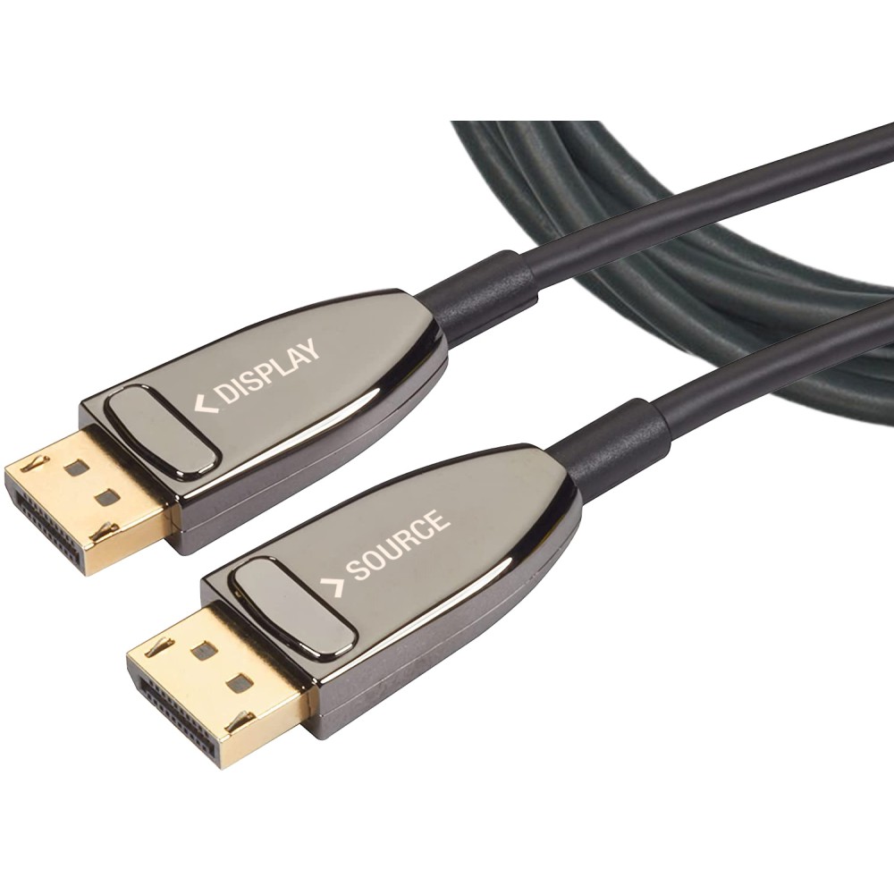 Cavo Ottico Attivo DisplayPort 1.4 AOC 8K@60Hz 32.4 Gbps Connettori a Scatto 20m - TECHLY - ICOC DSP-HY-020