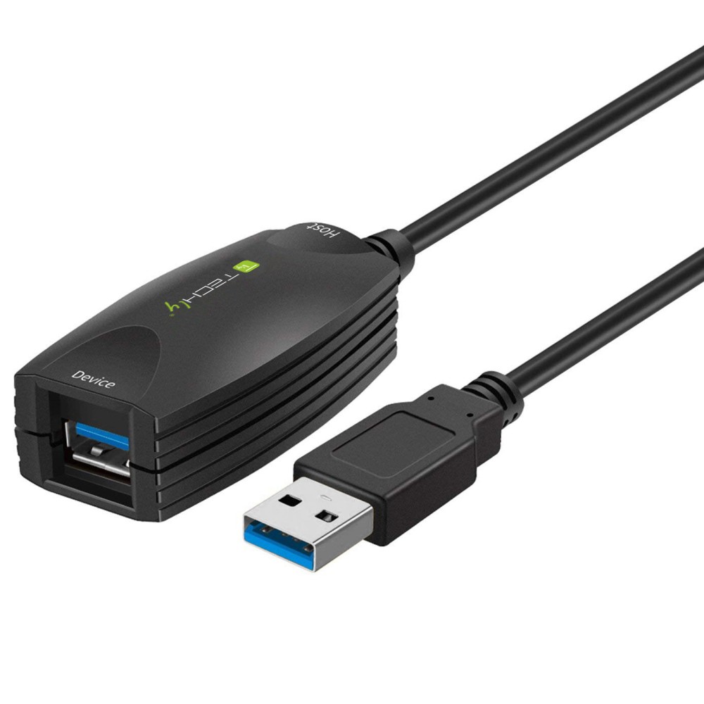 Cavo Prolunga Attivo USB3.0 SuperSpeed 5Gbps 5m Nero - TECHLY - ICUR3050-1