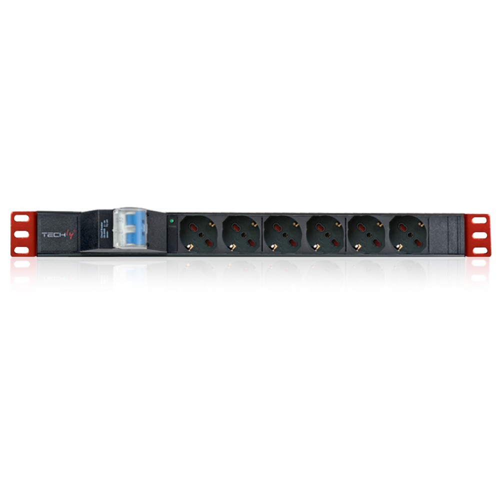 Multipresa per rack 19'' 6 posti con magnetotermico 1 U - Techly Professional - I-CASE STRIP-61U