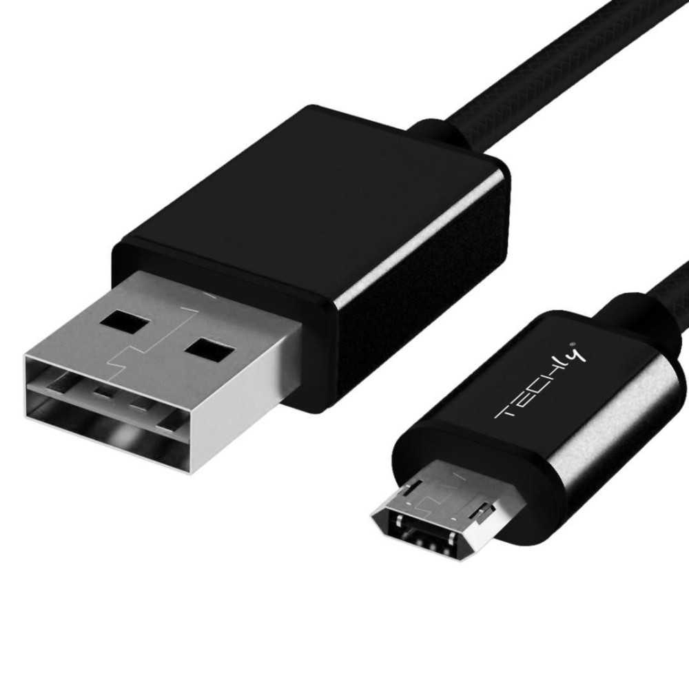 Cavo High Speed USB a MicroUSB Reversibile 0,6m Nero - TECHLY - ICOC MUSB-A-006S-1