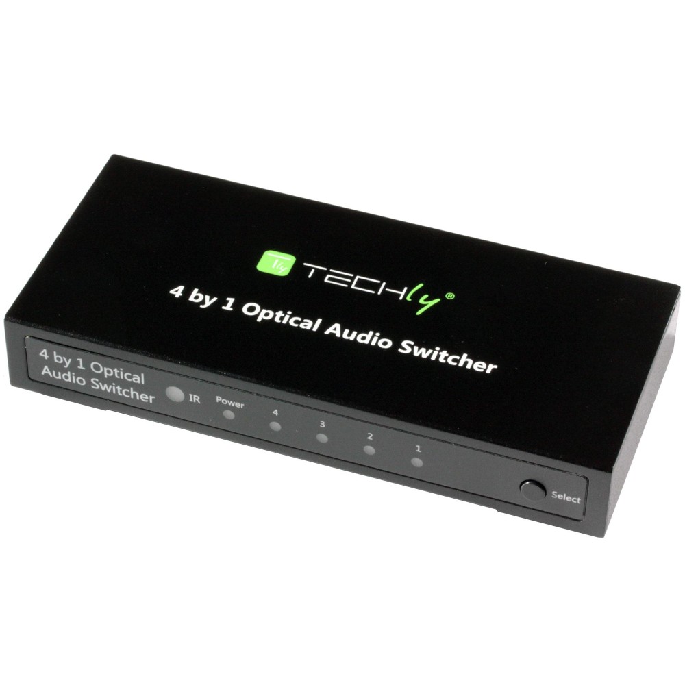 Switch Audio Toslink 4 Porte con Telecomando IR - TECHLY - IDATA TOS-SW4-1