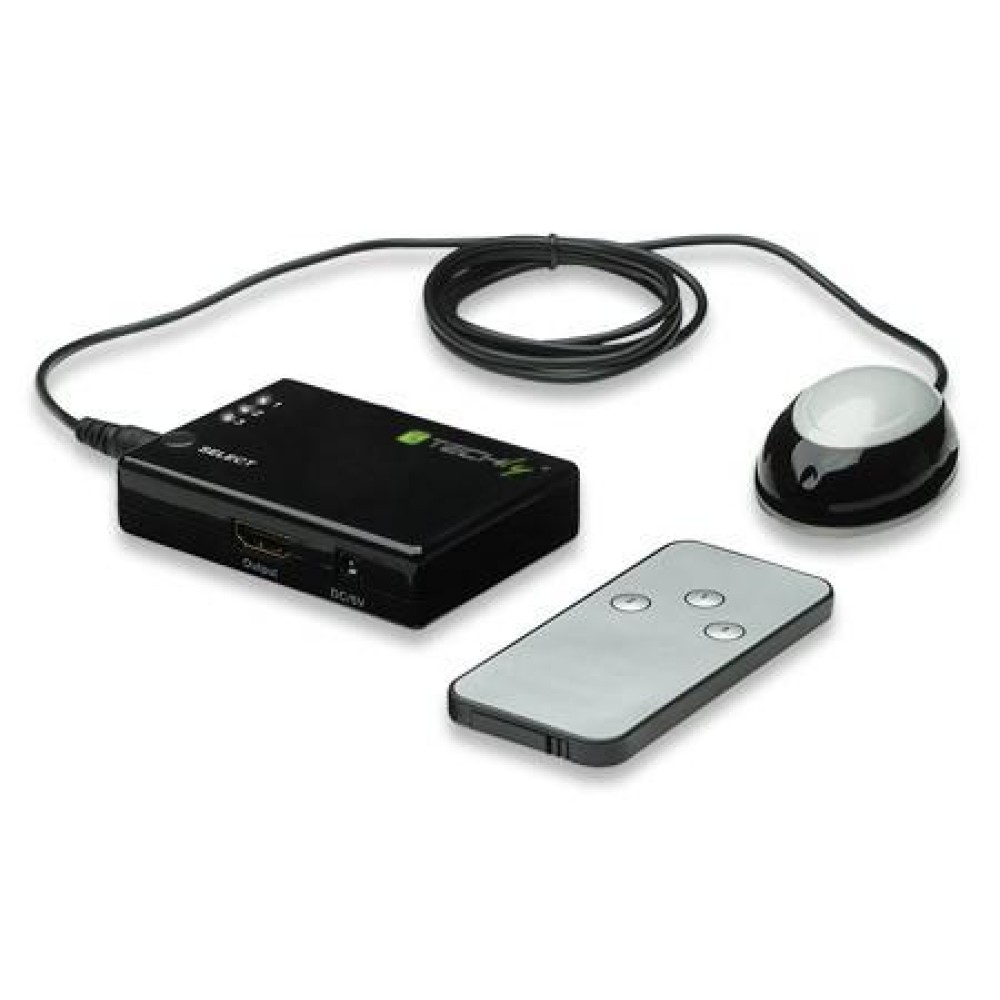 Switch HDMI 3 IN 1 OUT con Telecomando Full HD 1080p 3D - TECHLY - IDATA HDMI-31-1