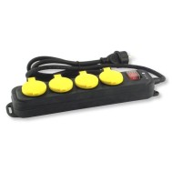 Multipresa 4 Posti 10A/Schuko per Esterno IP44 - TECHLY - IUPS-PCP-4WP
