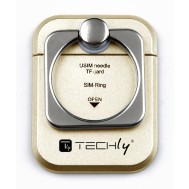 Anello e Supporto per Smartphone Oro - TECHLY - I-SMART-RINGG