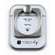 Anello e Supporto per Smartphone Silver - TECHLY - I-SMART-RINGS