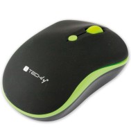 Mouse Wireless 2.4GHz 800-1600 dpi Nero/Verde - TECHLY - IM 1600-WT-BGW