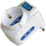 Adattatore con Spina 16A 2 Prese 16A e 1 Schuko - TECHLY - IPW-TRP-316W