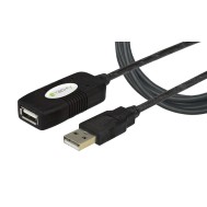 Cavo Prolunga Attivo Extender USB Hi Speed Estensore di Segnale 10m Nero - TECHLY - IUSB-REP10TY