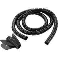 Guaina Raccogli Cavi Ø 25mm Lunghezza 2,5 m con Inseritore - TECHLY - ISWT-KIT-BK