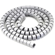 Guaina Raccoglicavi Diametro 25mm a Spirale 20m Grigio - TECHLY - ISWT-CAN2-20