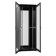 Armadio Server Rack 19" 800x1000 42U Nero Doppia Porta Grigliata Battente serie Evolution Ventilato