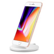 Caricabatterie Wireless Qi Stand Stondato 5W Bianco - TECHLY - I-CHARGE-WRM-5W