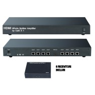 Splitter/Amplificatore HDMI 1 IN 8 OUT su Cat.5 - TECHLY - IDATA HDMI-8C5