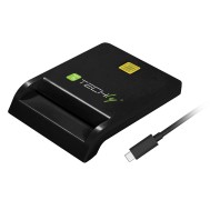 Lettore/Scrittore di Smart Card USB-C™ Compatto Nero - TECHLY - I-CARD CAM-USB2TYC