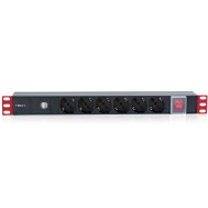 Multipresa per rack 19'' 6 posti con interruttore e 2 prese USB 1 U - TECHLY PROFESSIONAL - I-CASE STRIP-62U