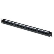 Pannello Patch UTP 24 Posti RJ45 Cat.6 con barra gestione cavi  - TECHLY PROFESSIONAL - I-PP 24-RU-C6T-BAR