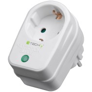 Presa Schuko con Protezione Sovratensione - TECHLY - IPW-ADP-SURGET