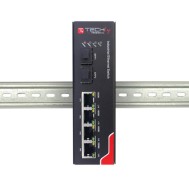 Switch Industriale Gigabit Ethernet 4x10/100/1000BaseT a Fibra 2x1000BaseX - TECHLY PROFESSIONAL - I-SWHUB-IND3204