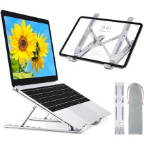 Camfosy Supporto per Laptop supporto per PC in alluminio ventilato Dispositivo di raffreddamento regolabile Accessorio da scrivania pieghevole per MacBook Mobile Tablet 10-15,6 pollici 
