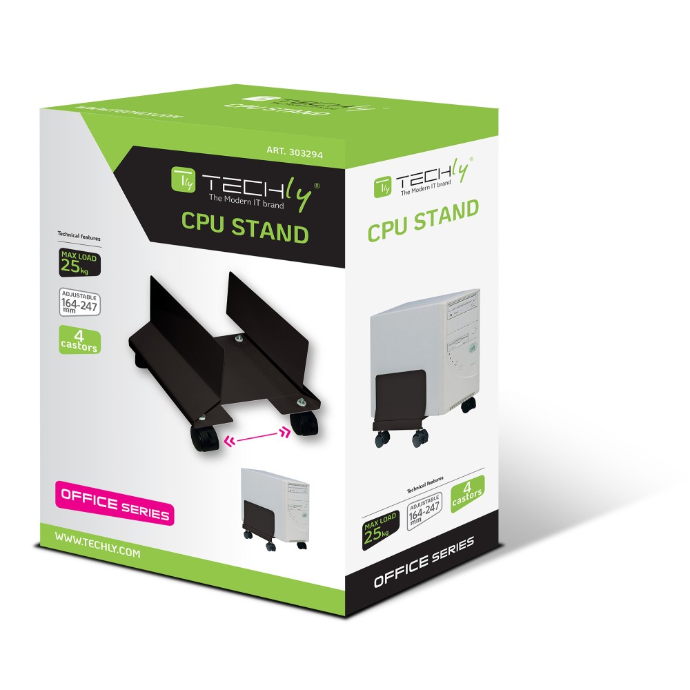 Supporto Per PC Con Ruote Regolabile - Carrello Sotto Scrivania Per Torre CPU, Porta Fino A 30kg