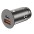Mini Caricatore da Auto USB-A e USB-C™ Quick Charge 3.0 38W in Metallo Nero - TECHLY - IUSB2-CAR5-AC38W-0