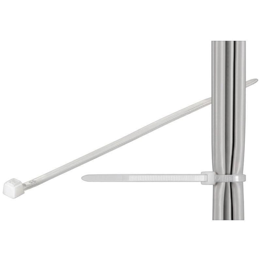 Cable Tie Nylon Patch 370x3,6mm 100pcs White - TECHLY - ISWT-36037-1