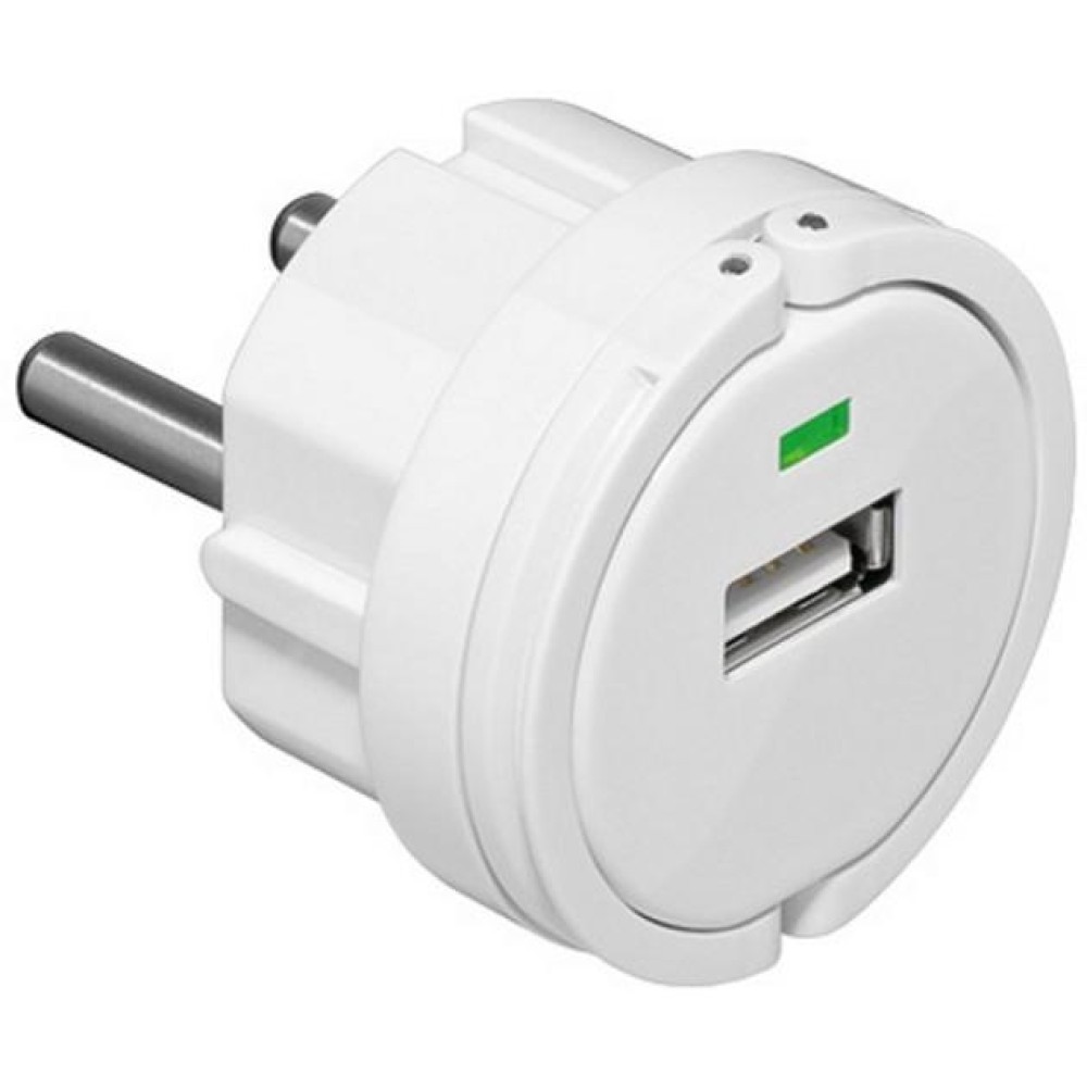 Adattatore USB per Presa Schuko 1 A - TECHLY - IPW-USB-SH-1