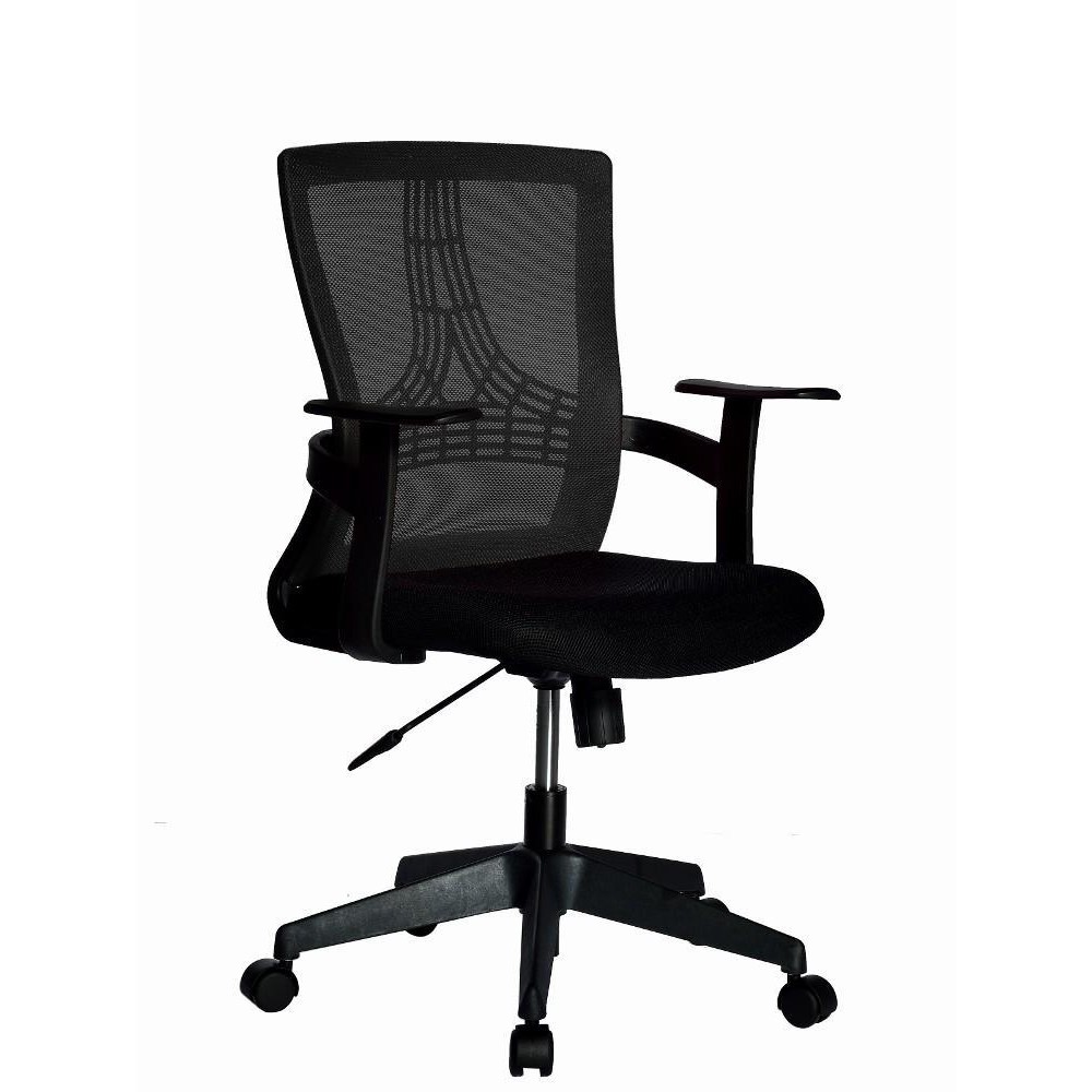 Office Chair with Middle Back Black - TECHLY - ICA-CT MC058BK
