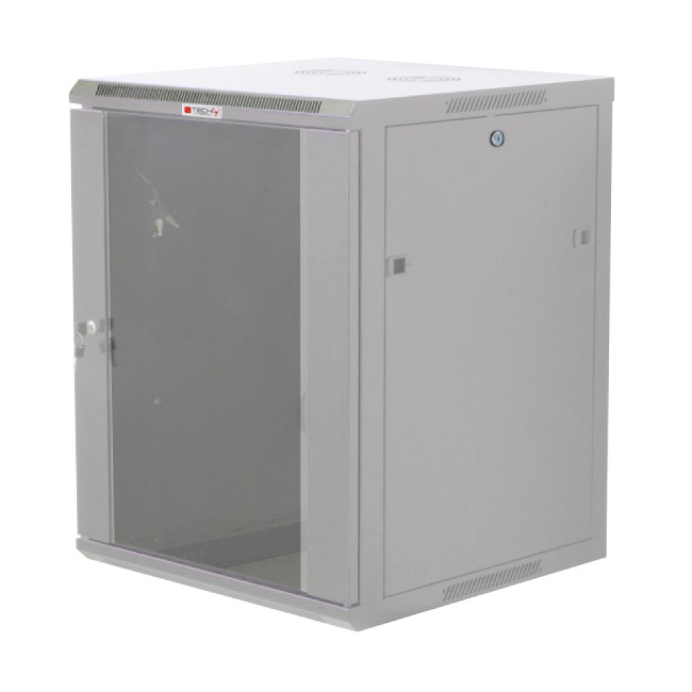 Wall Rack Cabinet 19" 12 units D450 to Assemble Grey - TECHLY PROFESSIONAL - I-CASE FP-2012GTY-1