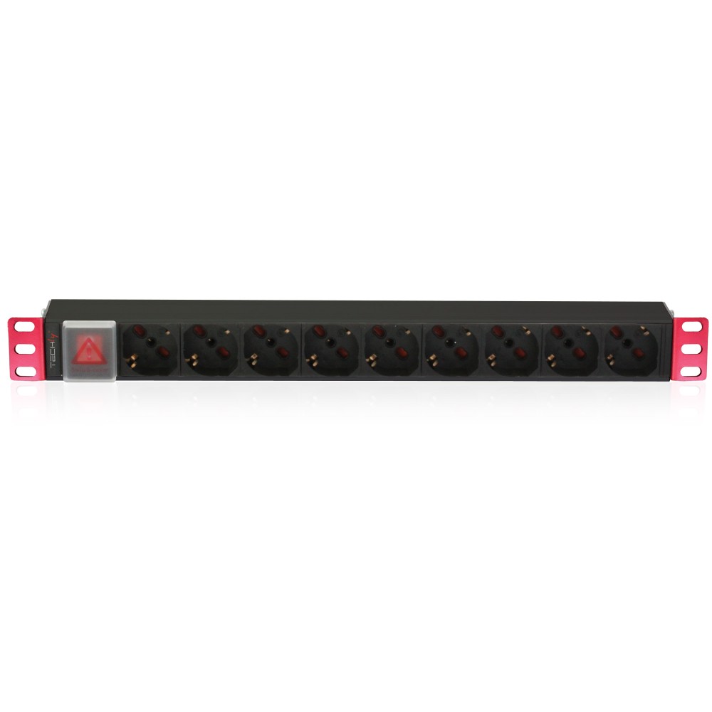 Rack 19" PDU 9 outputs with switch 1HE - TECHLY PROFESSIONAL - I-CASE STRIP-91U-1