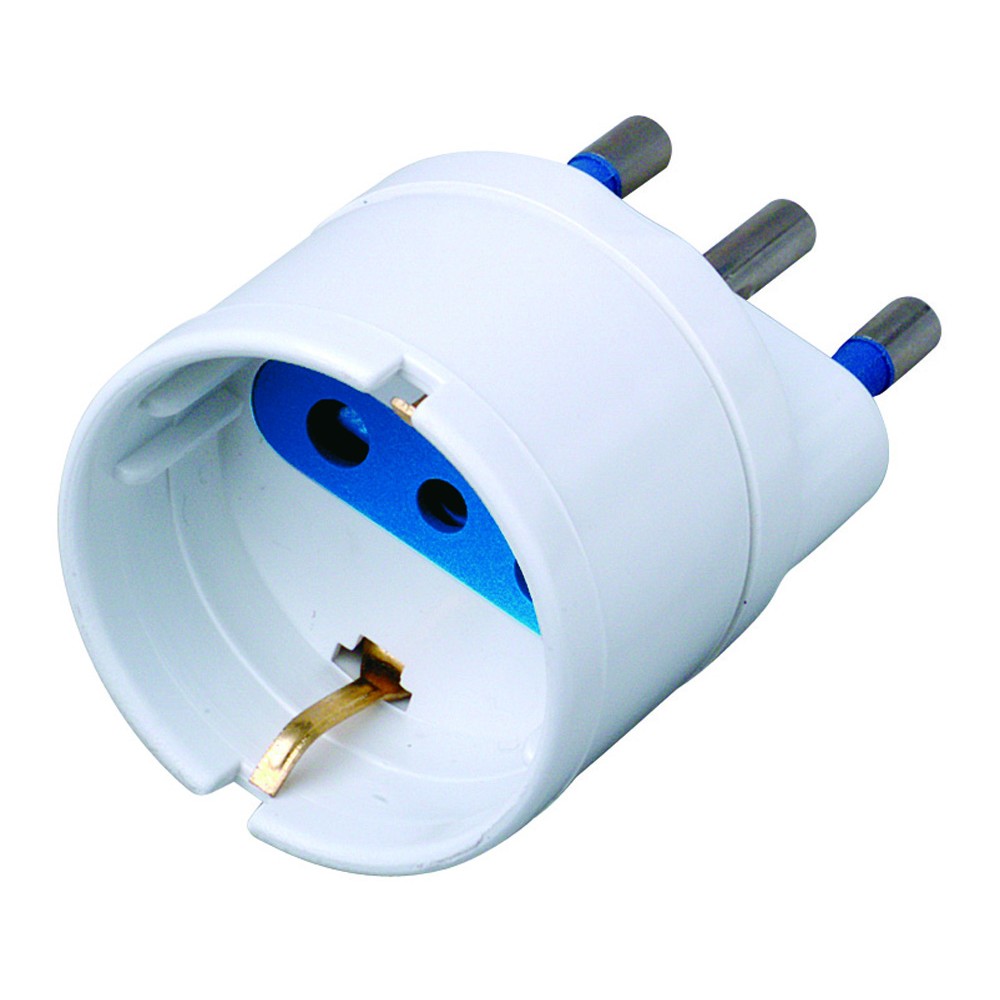 16A Schuko Plug Adapter White - Techly - IPW-IC215-1