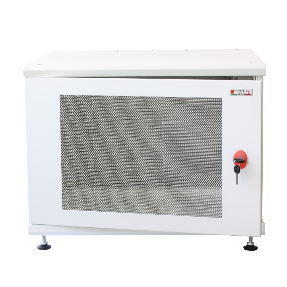 19" Rack Cabinet Ideal for Photovoltaic Accumulators 8U P600mm White - TECHLY PROFESSIONAL - I-CASE EE-2008WH6-1