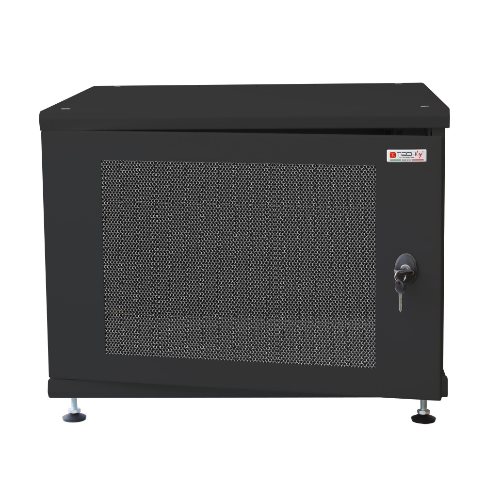 19" Rack Cabinet Ideal for Photovoltaic Accumulators 8U P600mm Black - TECHLY PROFESSIONAL - I-CASE EE-2008BK6-1