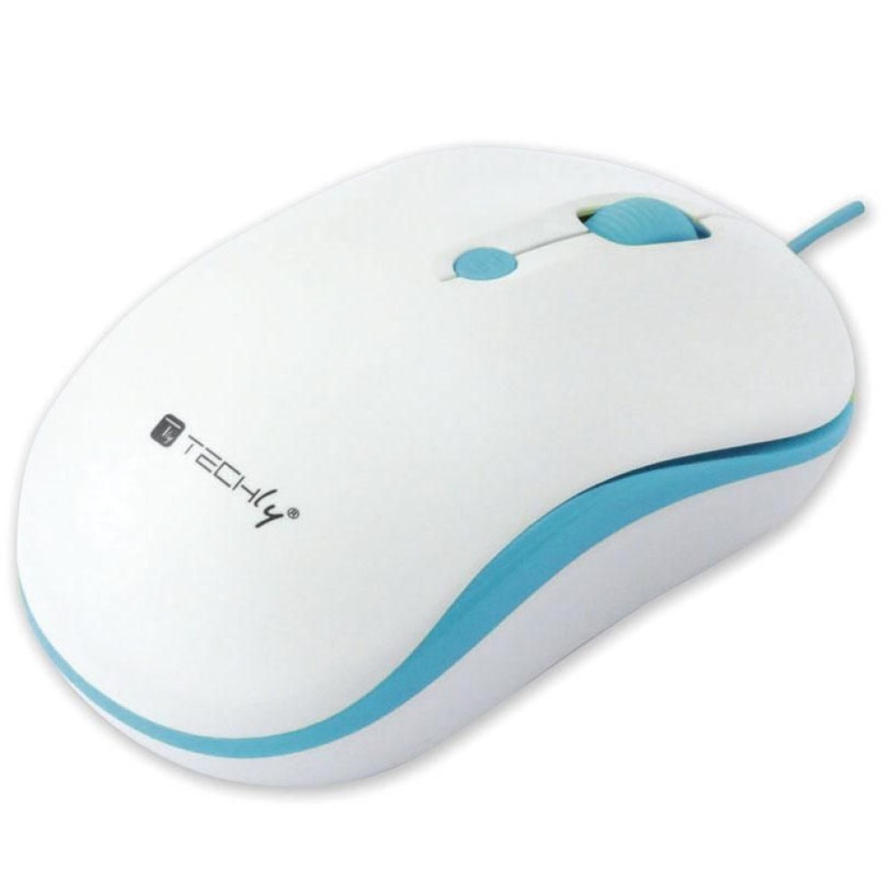 Optical Mouse 800-1600 dpi USB White / Blue - TECHLY - IM 1600-WT-WB-1