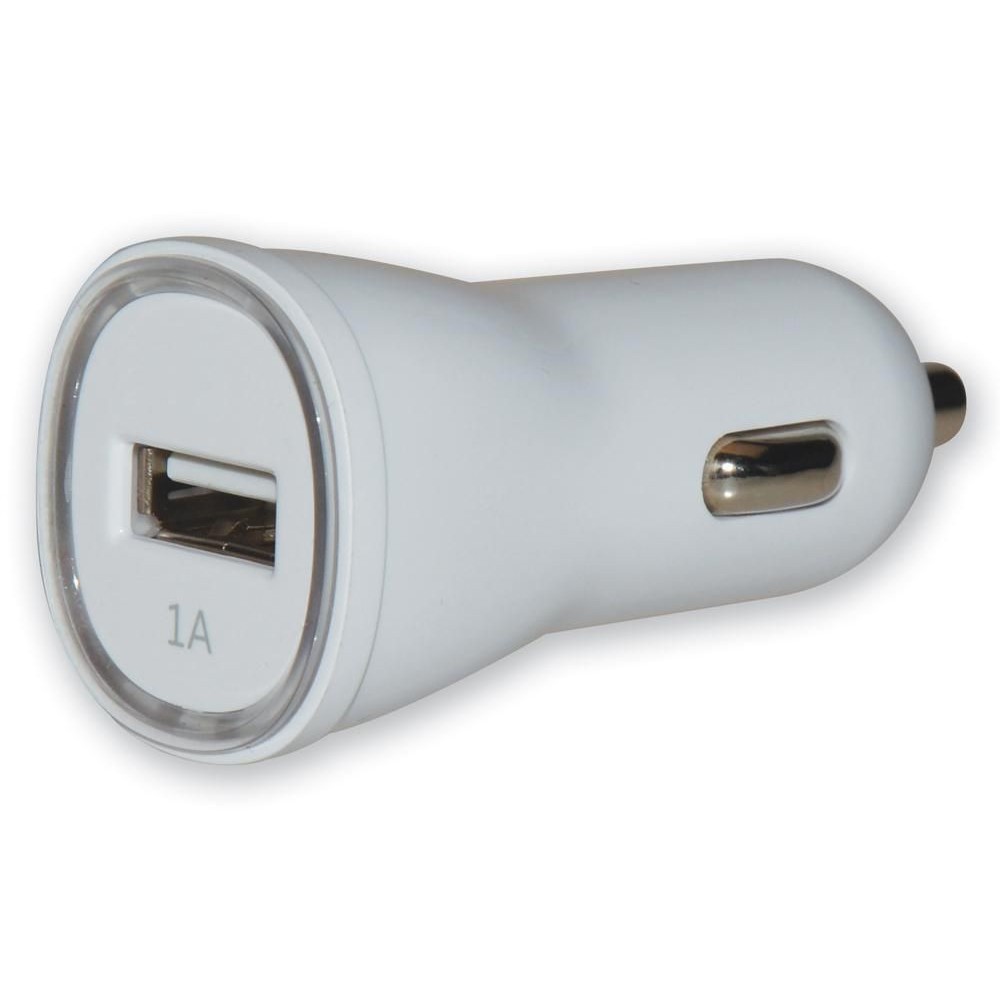 Charger 1p USB 5V 1Ah for Car Cigarette Lighters Socket White - Techly - IUSB2-CAR2-1A1P