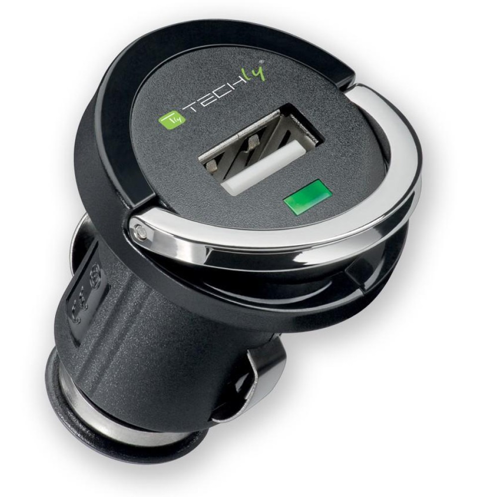 Compact 1p USB 1200 mAh Adapter for Car Cigarette Lighter Socket - TECHLY - IUSB2-CAR-ADP