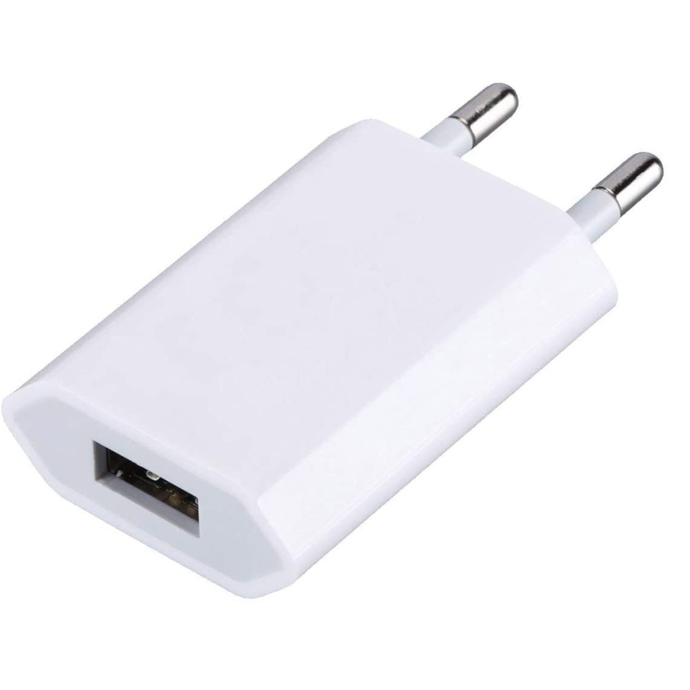 Compact Charger USB 1A European Plug White - TECHLY - IPW-USB-ECWW-1